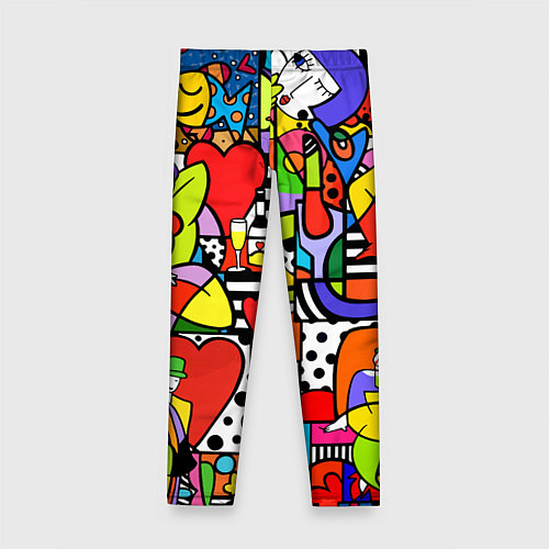 Детские легинсы Romero Britto - love collage / 3D-принт – фото 2