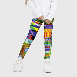 Леггинсы для девочки Vanguard glitch fashion pattern 2022, цвет: 3D-принт — фото 2