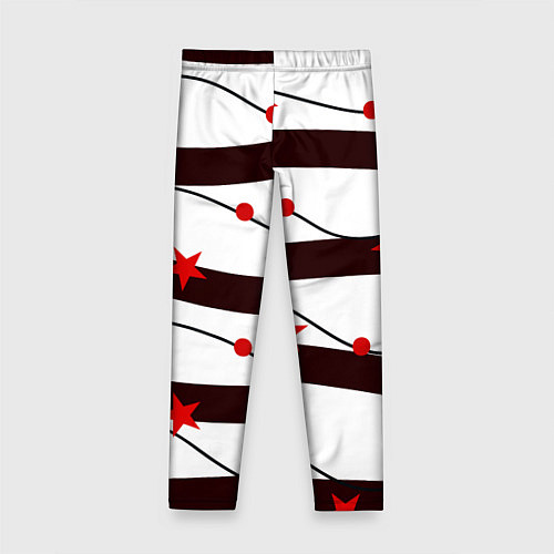Детские легинсы Красные Звезды На Волнах / 3D-принт – фото 2