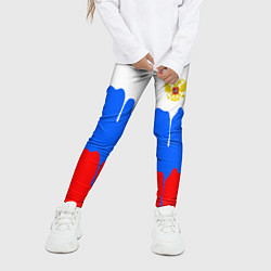 Леггинсы для девочки Флаг герб russia, цвет: 3D-принт — фото 2