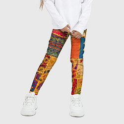 Леггинсы для девочки Пэчворк Лоскутное одеяло Patchwork Quilt, цвет: 3D-принт — фото 2