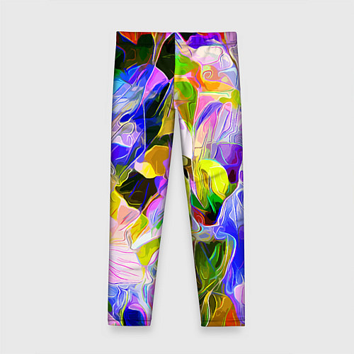 Детские легинсы Красочный цветочный узор Весна - Лето 2023 Colorfu / 3D-принт – фото 2