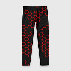 Детские легинсы НАНОКОСТЮМ Black and Red Hexagon Гексагоны