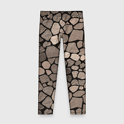Леггинсы для девочки Черно-коричневая текстура камня, цвет: 3D-принт
