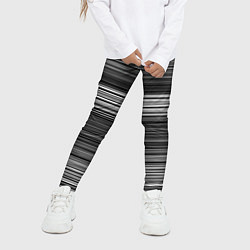 Леггинсы для девочки Black and white thin stripes Тонкие полосы, цвет: 3D-принт — фото 2