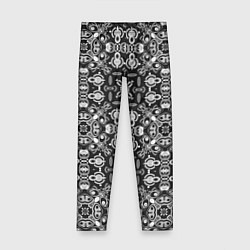 Детские легинсы Black and white ethnic oriental ornament