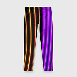 Леггинсы для девочки Неоновые линейные фонари - Фиолетовый, цвет: 3D-принт