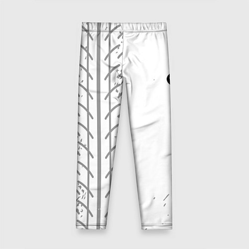 Детские легинсы Infiniti speed на светлом фоне со следами шин: по- / 3D-принт – фото 2