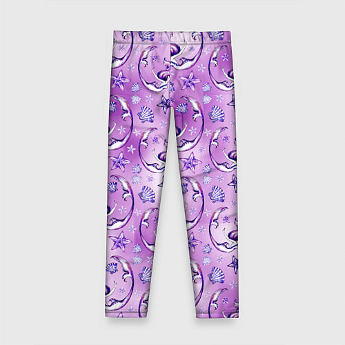 Детские легинсы Танцующие русалки на фиолетовом / 3D-принт – фото 2