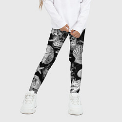 Леггинсы для девочки Композиция из ракушек, кораллов и морских звёзд, цвет: 3D-принт — фото 2