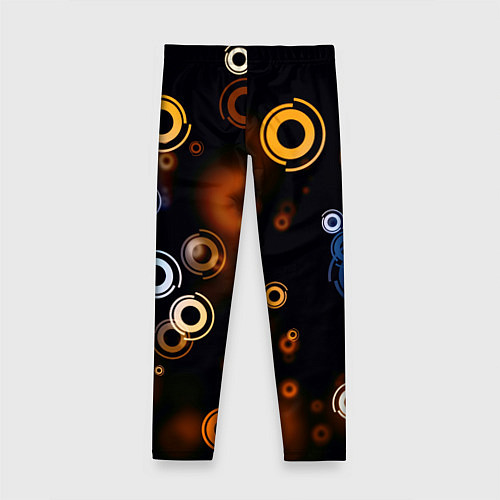 Детские легинсы Круги на черном фоне / 3D-принт – фото 2
