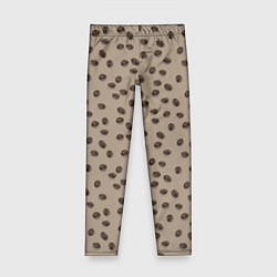 Леггинсы для девочки Кофейные зерна паттерн, цвет: 3D-принт