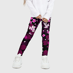 Леггинсы для девочки Маленькие розовые цветочки, цвет: 3D-принт — фото 2