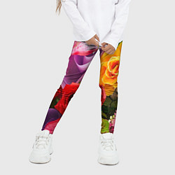Леггинсы для девочки Прекрасный цветочный букет, цвет: 3D-принт — фото 2