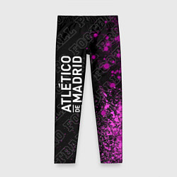 Леггинсы для девочки Atletico Madrid pro football: по-вертикали, цвет: 3D-принт