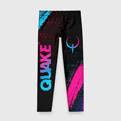 Леггинсы для девочки Quake - neon gradient: надпись, символ, цвет: 3D-принт
