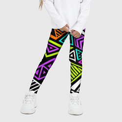 Леггинсы для девочки Abstract geometric shapes, цвет: 3D-принт — фото 2