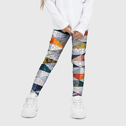 Леггинсы для девочки Каменный разноцветный паттерн, цвет: 3D-принт — фото 2