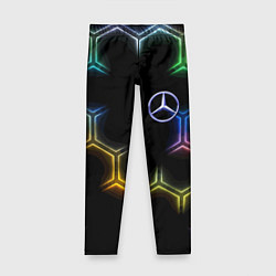 Леггинсы для девочки Mercedes - neon pattern, цвет: 3D-принт