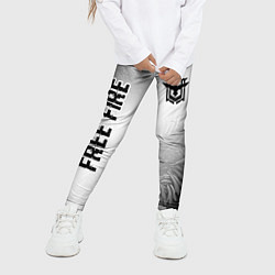 Леггинсы для девочки Free Fire glitch на светлом фоне: надпись, символ, цвет: 3D-принт — фото 2