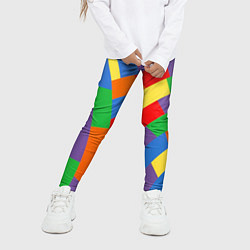 Леггинсы для девочки Разноцветные текстуры и паттерны, цвет: 3D-принт — фото 2