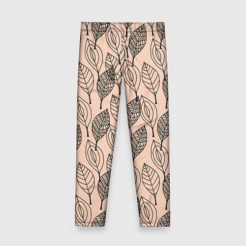 Детские легинсы Листья штрихованные / 3D-принт – фото 2