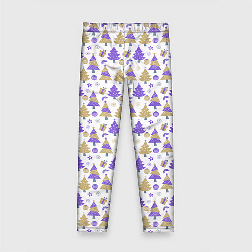 Детские легинсы Новогодние ёлки / 3D-принт – фото 2