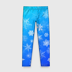 Леггинсы для девочки Снежинки в небе, цвет: 3D-принт
