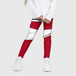 Леггинсы для девочки Красно черная геометрия на белом, цвет: 3D-принт — фото 2