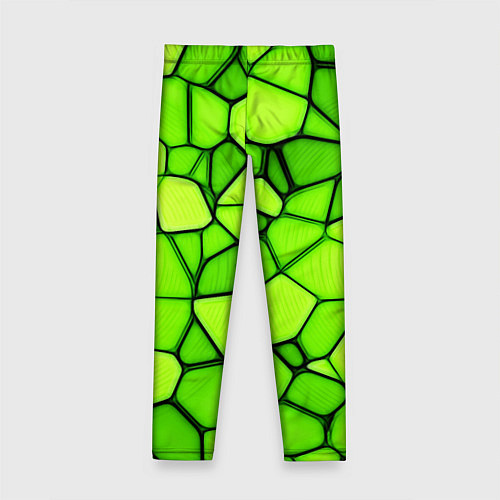 Детские легинсы Неоновые салатовые осколки / 3D-принт – фото 2
