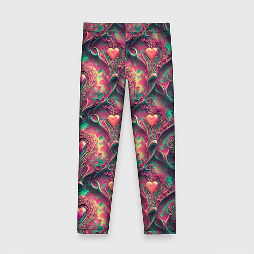 Детские легинсы Паттерн сердца и узоры / 3D-принт – фото 2
