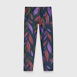 Леггинсы для девочки Лиственный узор, цвет: 3D-принт