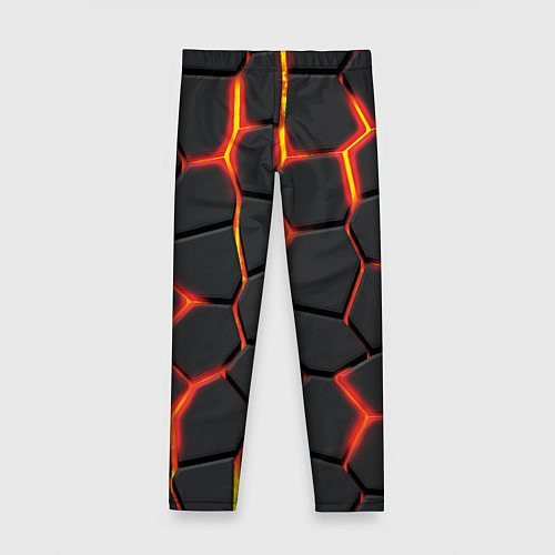 Детские легинсы Неоновый разлом - жёлтый / 3D-принт – фото 2