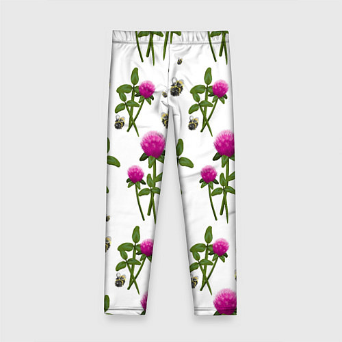 Детские легинсы Клевер и пчёлки - паттерн / 3D-принт – фото 2