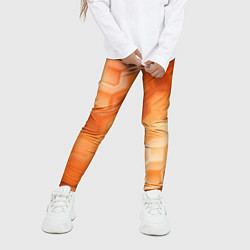 Леггинсы для девочки Золотисто-оранжевый туманный паттерн, цвет: 3D-принт — фото 2