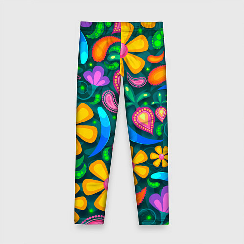 Детские легинсы Мандала на энергию - цветы / 3D-принт – фото 2
