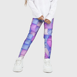 Леггинсы для девочки Абстрактный кубический паттерн, цвет: 3D-принт — фото 2