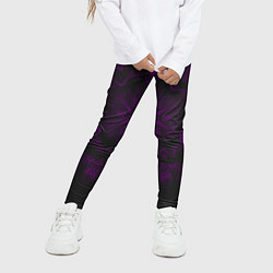 Леггинсы для девочки Фиолетовый узор, цвет: 3D-принт — фото 2