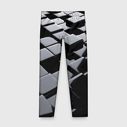 Леггинсы для девочки Карбоновые грани черные, цвет: 3D-принт