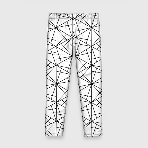 Детские легинсы Чёрно-белый геометрический треугольный узор / 3D-принт – фото 2