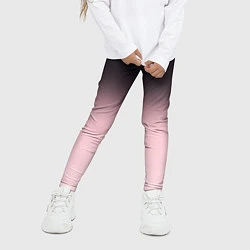 Леггинсы для девочки Градиент: от черного к розовому, цвет: 3D-принт — фото 2