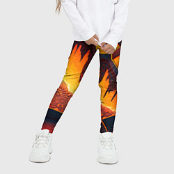 Леггинсы для девочки Красная лава, цвет: 3D-принт — фото 2