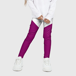 Леггинсы для девочки FIRM бело - пурпурный, цвет: 3D-принт — фото 2