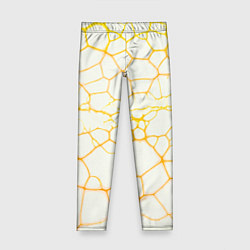 Леггинсы для девочки Жёлтые разломы, цвет: 3D-принт