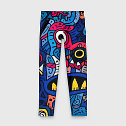 Детские легинсы Монстры в синем и розовом - нейросеть