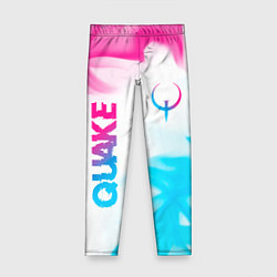 Леггинсы для девочки Quake neon gradient style: надпись, символ, цвет: 3D-принт