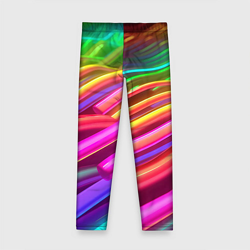 Детские легинсы Неоновые радужные волны / 3D-принт – фото 2