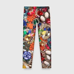 Леггинсы для девочки Камни и драгоценности, цвет: 3D-принт