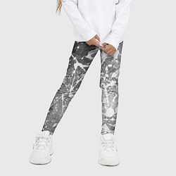 Леггинсы для девочки Текстура - White on gray, цвет: 3D-принт — фото 2