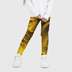 Леггинсы для девочки Объемная желтая текстура, цвет: 3D-принт — фото 2